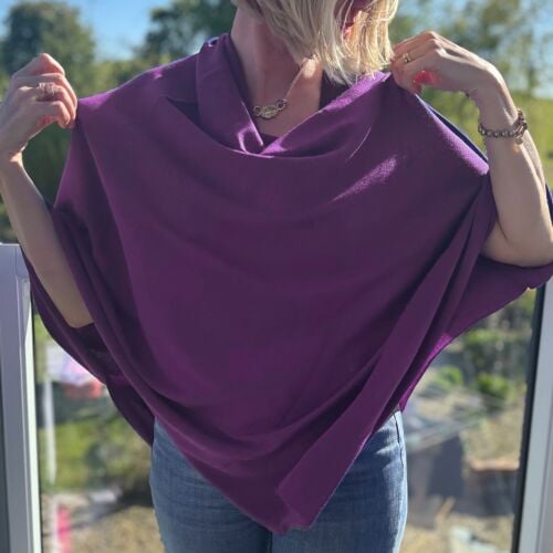 Teviot Thistle Purple Merino Poncho