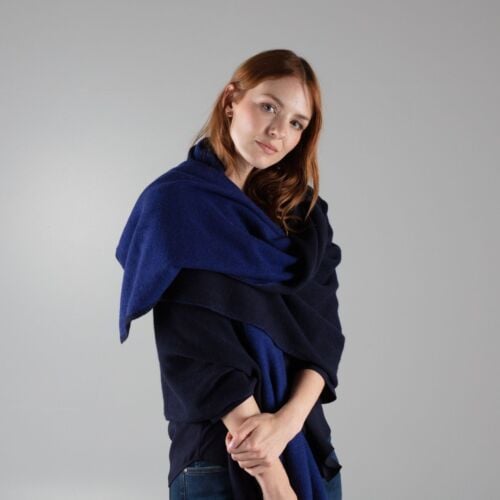 Revelation Star Blue Cashmere Blanket Wrap