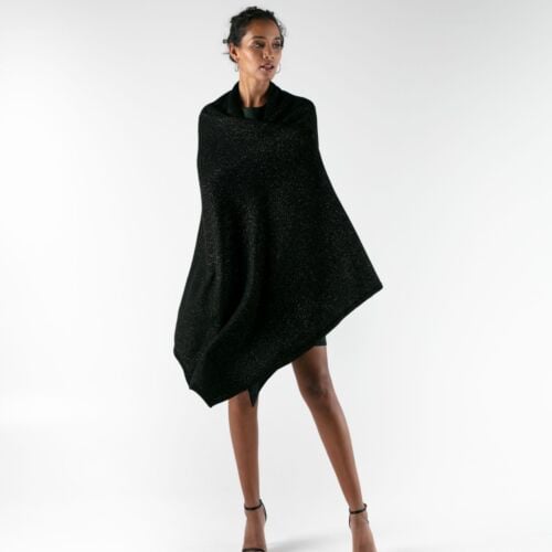 Glissando Midnight Black Cashmere Wrap