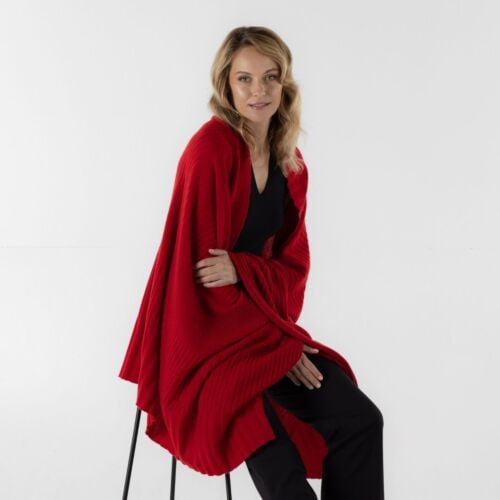 Cathedral Vitus Red Cashmere Blanket Wrap