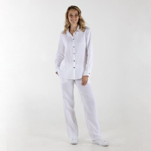 Connswater White Linen Loungewear Pants