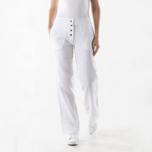 Connswater White Linen Loungewear Pants