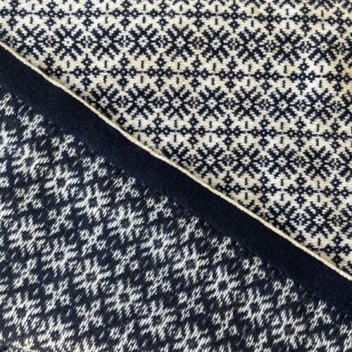Fairisle Nordic Natural and Navy Cashmere Wrap