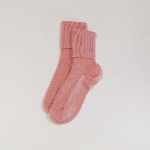 Women’s Coral pink cashmere bed socks