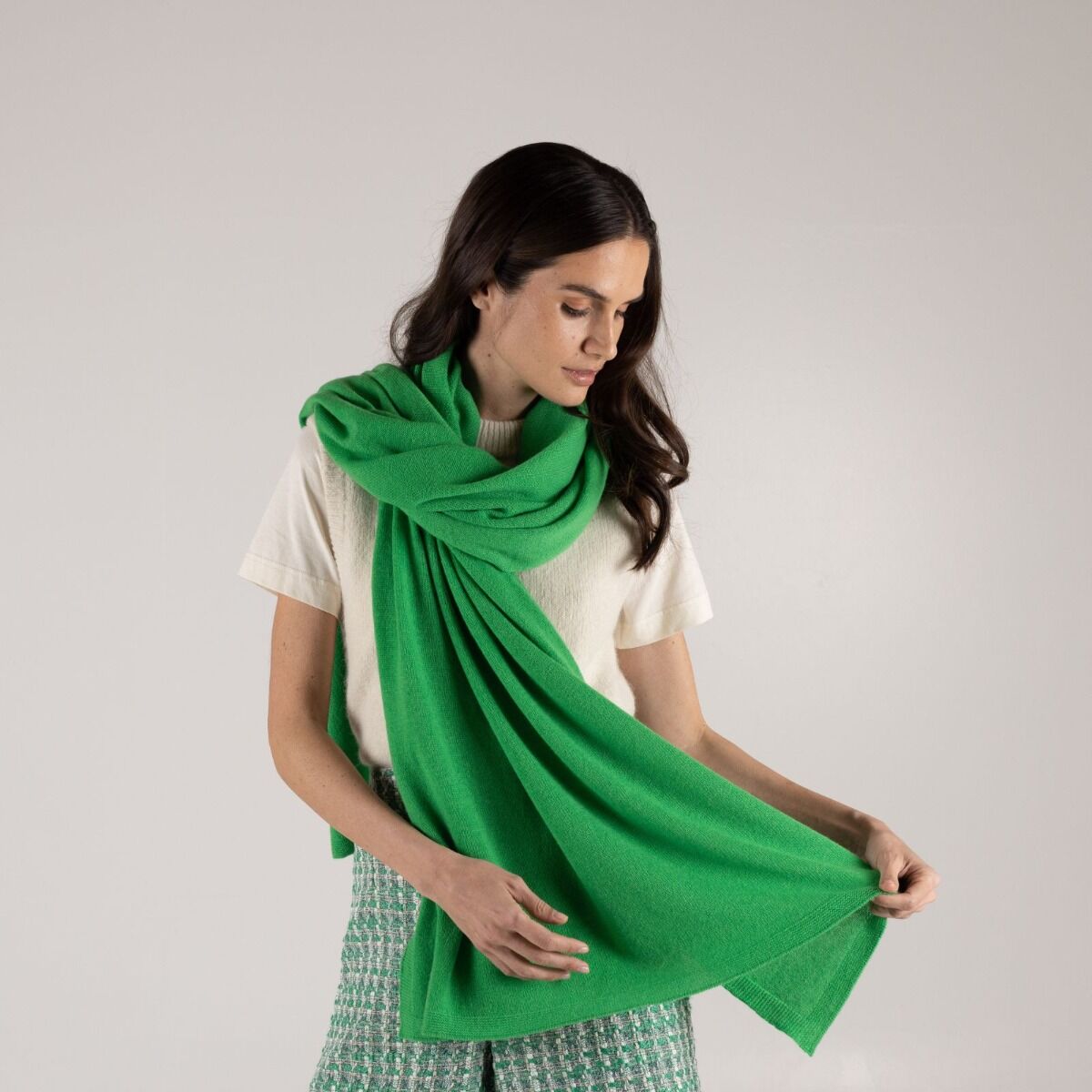 Green cashmere wrap discount