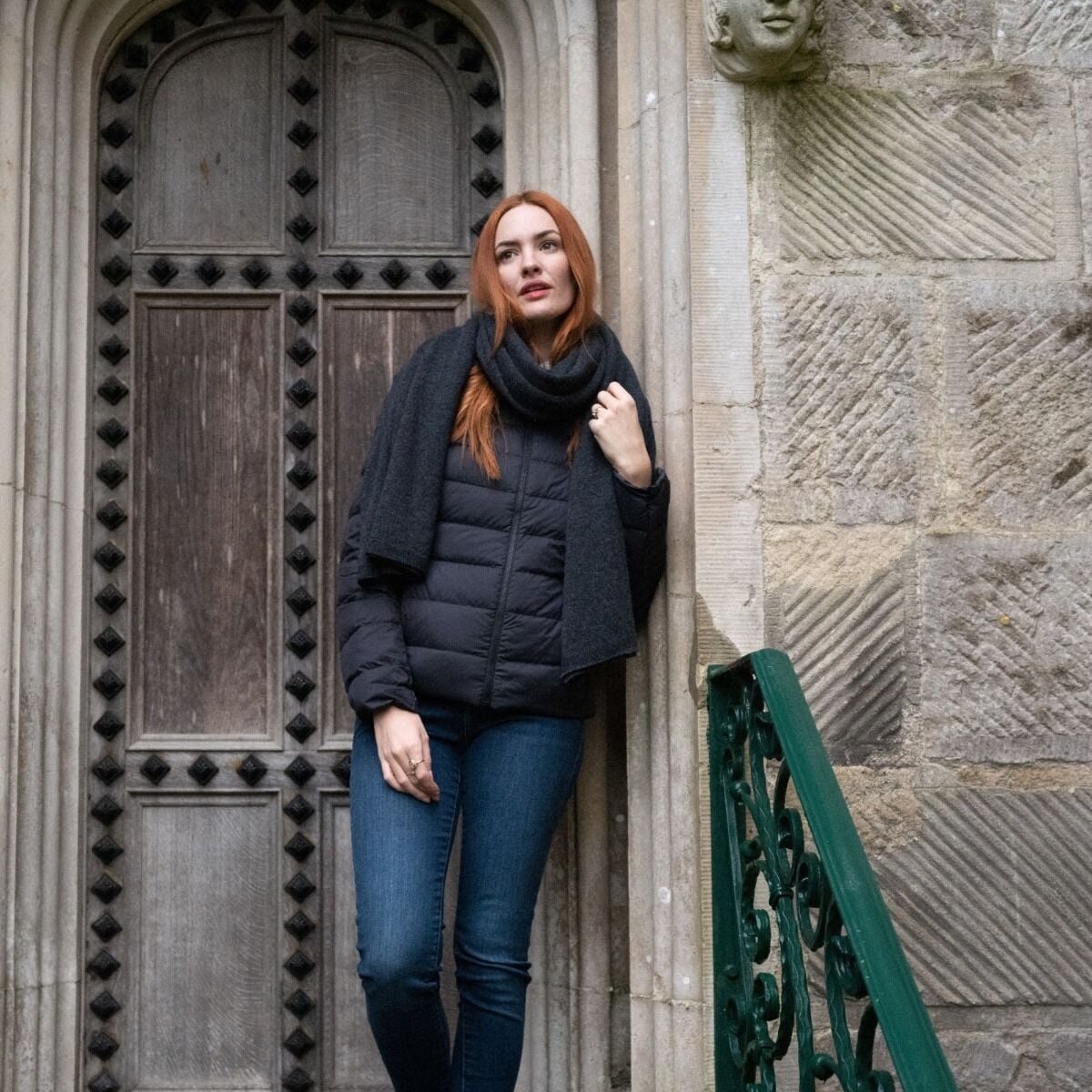 Charcoal Grey Womens Cashmere Shawl 