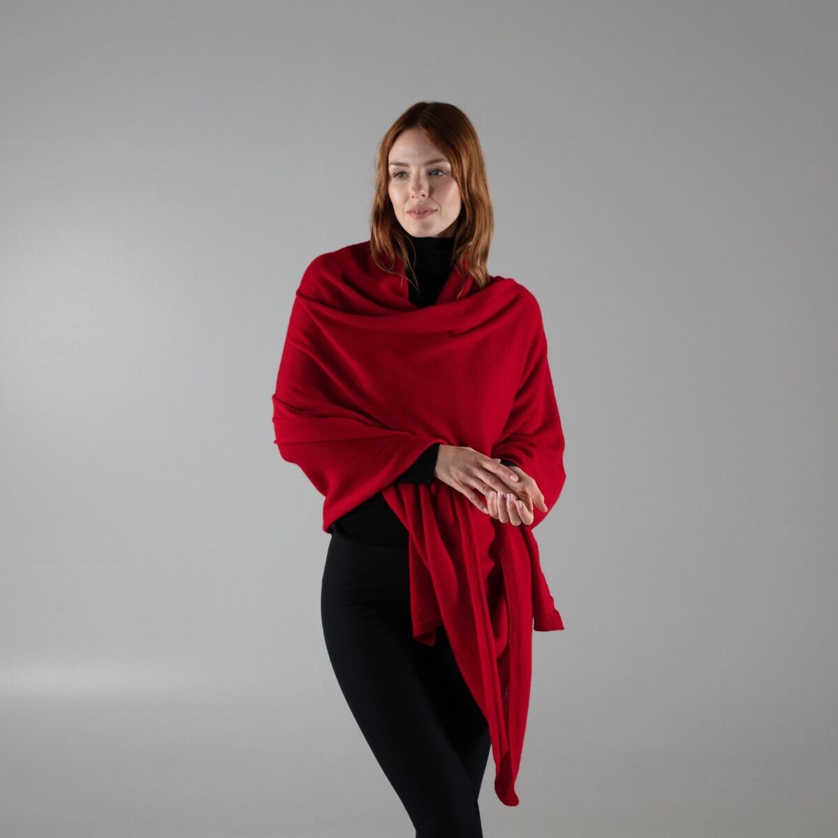 Ruby Red Cashmere Wrap Shawl from the Travelwrap Company