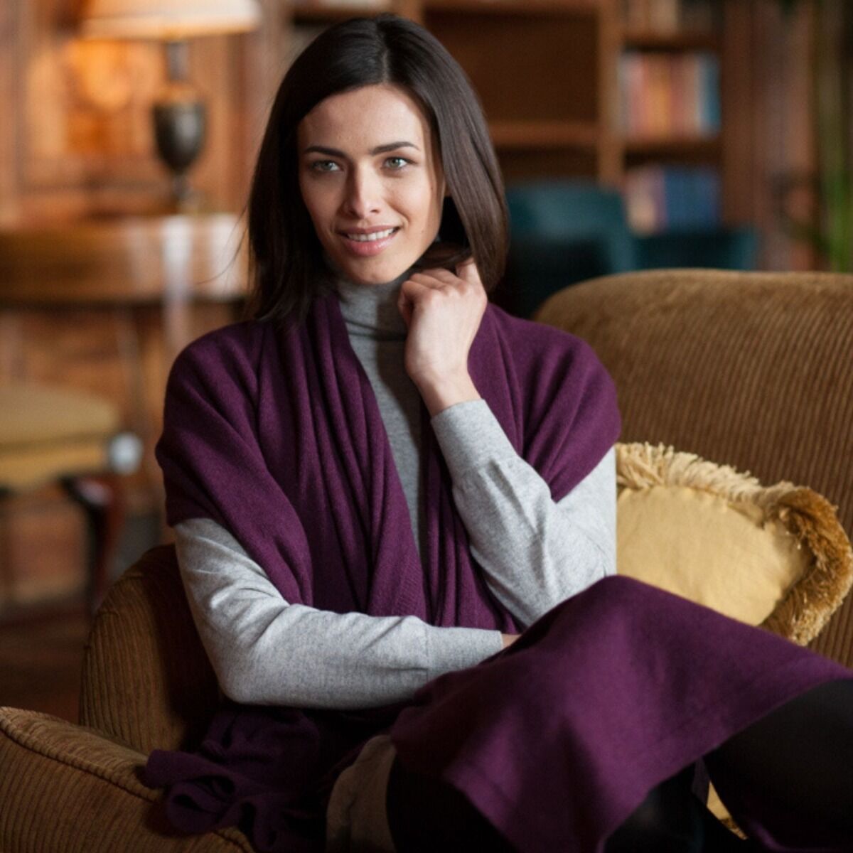 Purple shop cashmere scarf