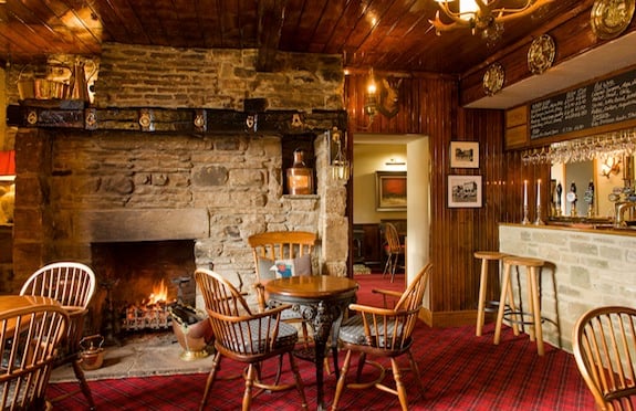 Log fire at The Rose & Crown, Co. Durham