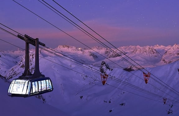 Cable car at dawn, Arosa 