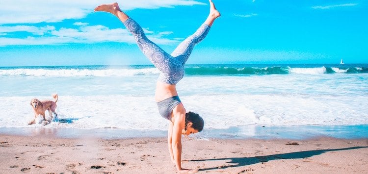 Asanas on the sand Image